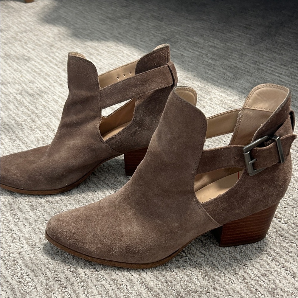 Sole Society Taupe Suede Ankle Booties